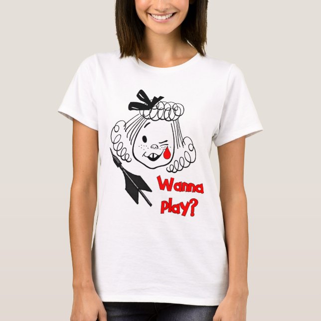 T-shirt Queira jogar Jarts (Frente)