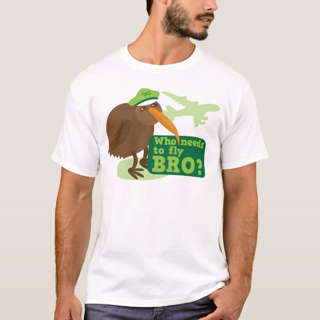 T-shirt Quem precisa de voar o bro? humor do pássaro do (Frente)
