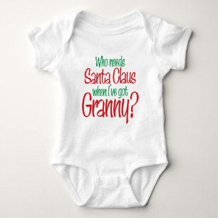 T-shirt Quem precisa o papai noel quando eu tenho a avó?