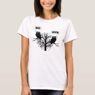T-shirt Quem quem corujas do humor da gramática