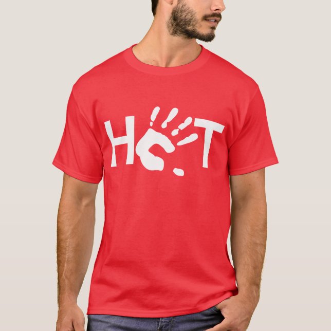 T-shirt QUENTE com handprint (Frente)
