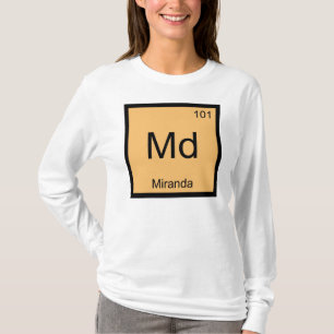 T-shirt Química do Nome Miranda Elemento Tabela Periódica