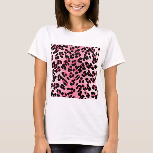 T-shirt RAB Rockabilly Pink Cheetah Impressão (Frente)