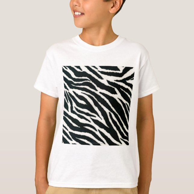 T-shirt RAB Rockabilly Zebra Imprime Preto e Branco (Frente)