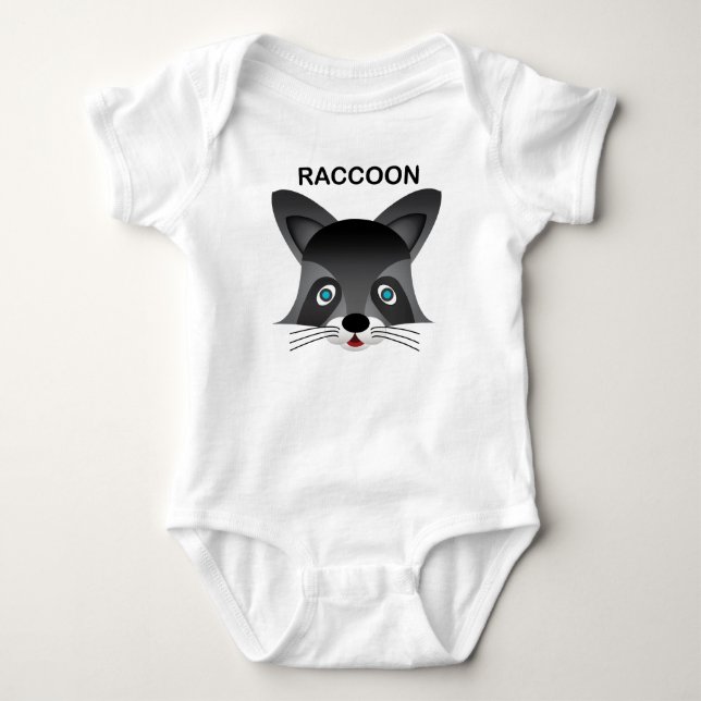 T-shirt Raccoon - Bebê Jersey Bodycase (Frente)