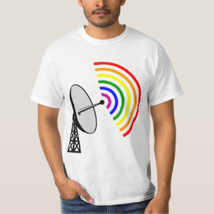 T-shirt Radar alegre do arco-íris LGBT de Gaydar