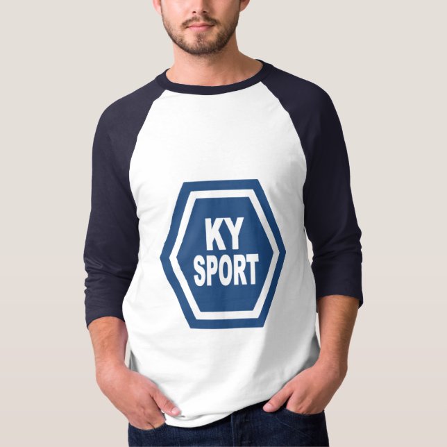 T-shirt raglan blanc marine  KENTUCKY SPORT (Frente)