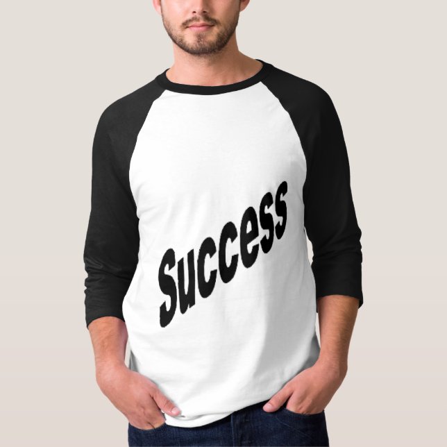 T-shirt raglan blanc noir  SUCCESS (Frente)