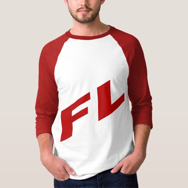 T-shirt raglan blanc rouge  FLORIDA (Frente)