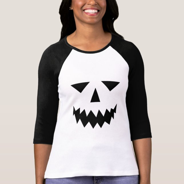 T-Shirt Raglan, Face De Bomba Preta (Frente)