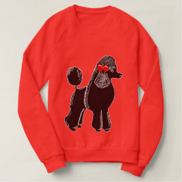 T-shirt Raglan Sweatshirt Raglan, um poodle padrão preto
