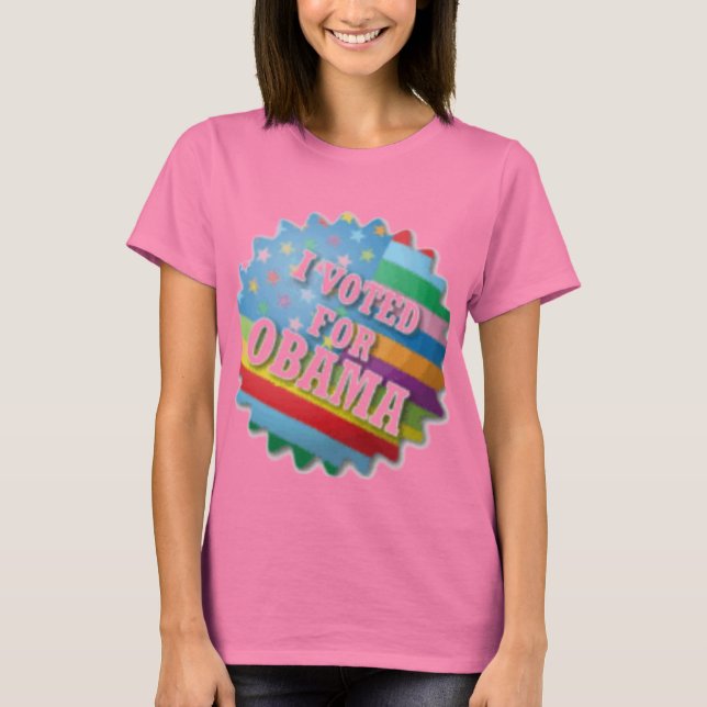 T-shirt Rainbow Eu votei em Obama (Frente)