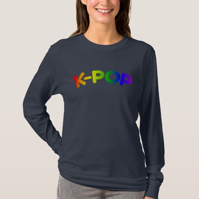T-Shirt Rainbow K-Pop Long Sleeve (Frente)