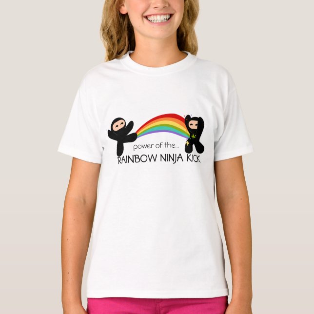 T-shirt Rainbow Ninja Kick (Frente)
