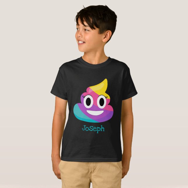 T-shirt Rainbow Poop Emoji (Frente Completa)