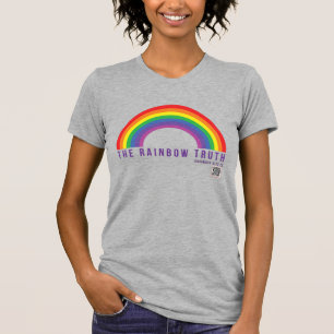 T-Shirt Rainbow Truth, Cinza feminina