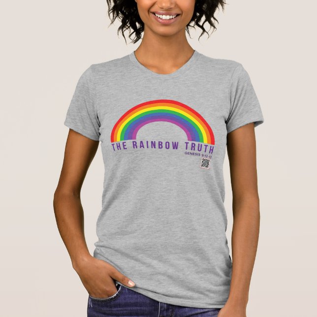 T-Shirt Rainbow Truth, Cinza feminina (Frente)