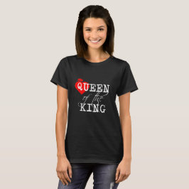 T-shirt Rainha do Rei coração vermelho e uma coroa negra