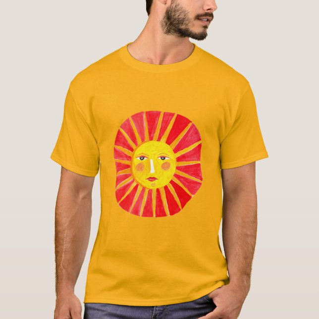 T-Shirt Raio Vermelho E Amarelo (Frente)