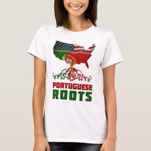 T-shirt Raízes Portuguesas USA Patrimônio Bandeira