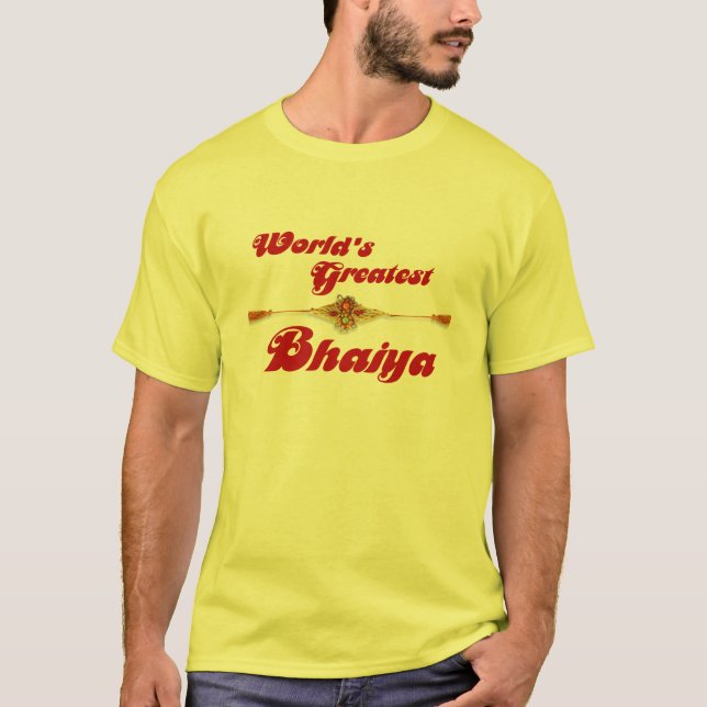 T-shirt Rakhi - o grande Bhaiya do mundo (Frente)