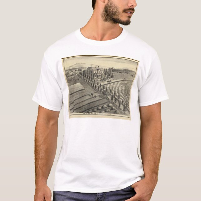 T-shirt Rancho solitário da árvore (Frente)