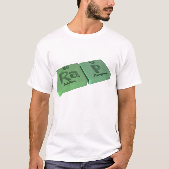 T-shirt Rap como o rádio do Ra e o fósforo de P (Frente)