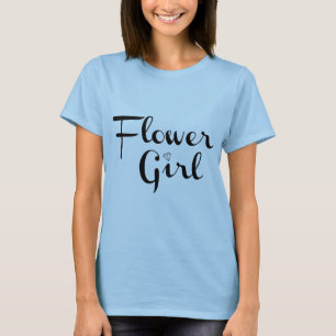 T-shirt Rapariga da Flor - Script Retroativo Preto em Azul