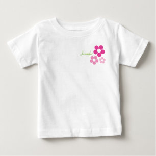 T-shirt Rapariga Flor com Nome - Camisa-Criança