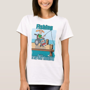 T-shirt Rapariga na pesca de cadeira de rodas