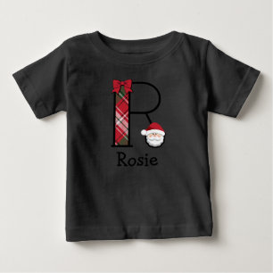 T-shirt Rapariga Papai noel Natal 3/4 monograma R