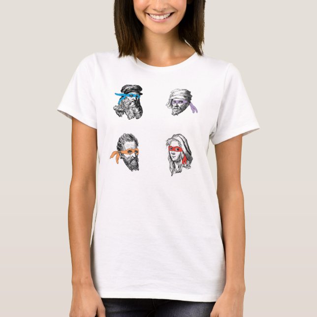 T-shirt Raphael Michelagelo de Leonardo Donatello de Ninja (Frente)