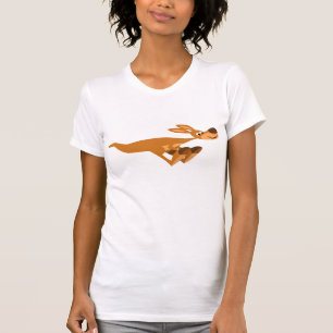 T-shirt rápido bonito das mulheres do canguru dos