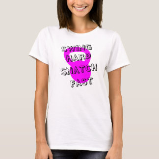 T-shirt rápido das senhoras do ato de agarrar duro
