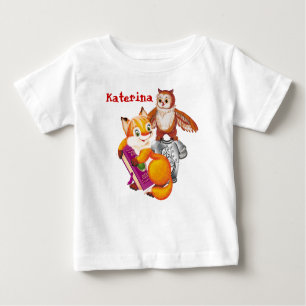 T-shirt raposa e coruja