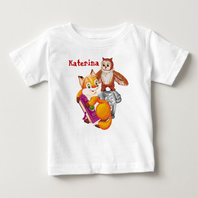 T-shirt raposa e coruja (Frente)