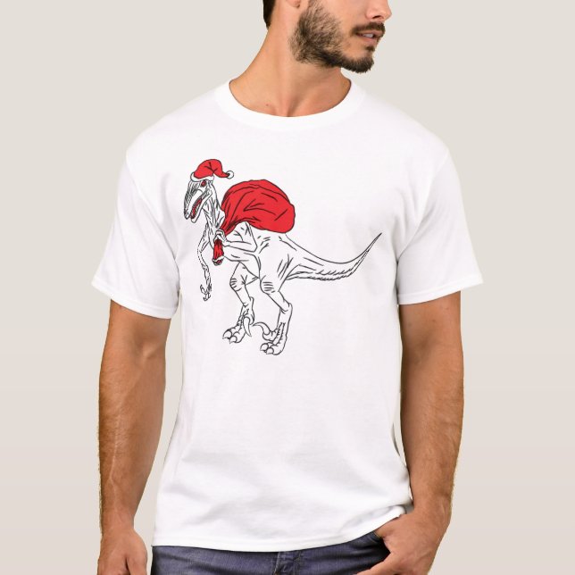 T-shirt Raptor do papai noel (Frente)