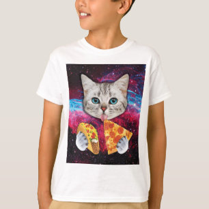 T-shirt raro do Taco da pizza do gato do olhar