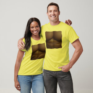 T-shirt rasgado com Abs falsificado (pele escura)
