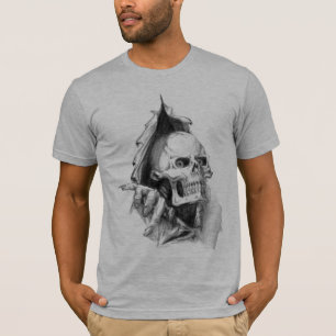 T-shirt rasgo do crânio