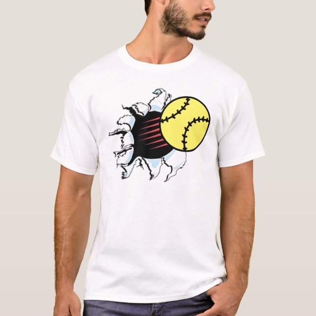 T-shirt Rasgo do softball ele (Frente)