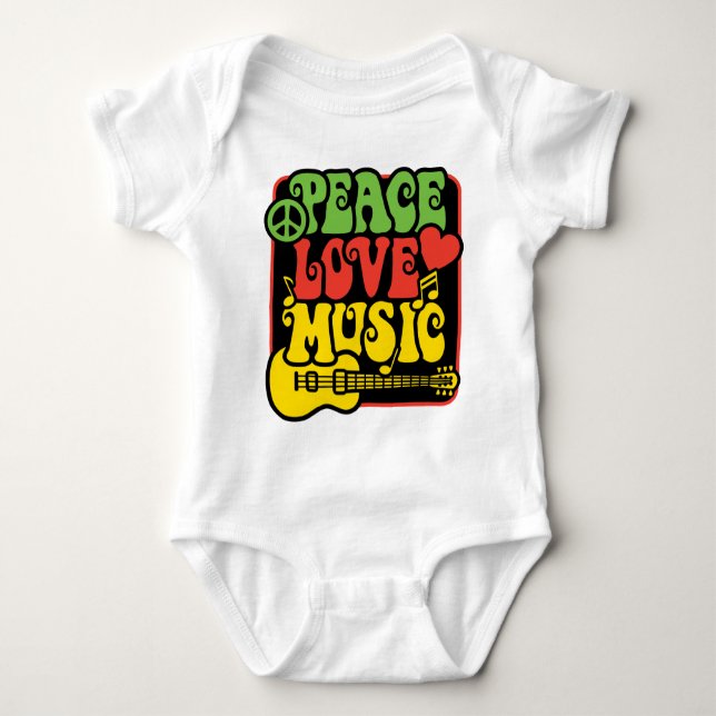 T-shirt Rasta Peace Love Music (Frente)
