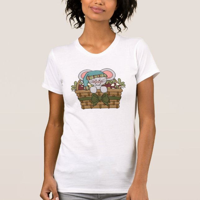 T-shirt Rato do Natal na cesta (Frente)