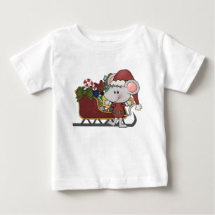 T-shirt Rato do papai noel com trenó