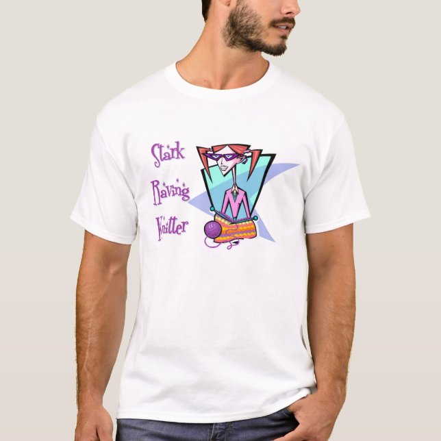 T-shirt Raving austero do Knitter (Frente)