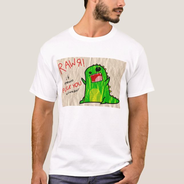 T-shirt RAWR, a língua de Dino (Frente)