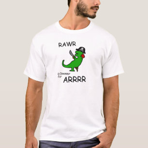 T-shirt RAWR é dinossauro para ARRR (o dinossauro do