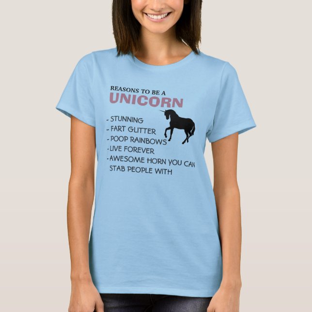 T-shirt Razões para ser um unicórnio (Frente)