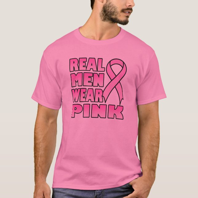 t-shirt real do rosa do desgaste de homens (Frente)