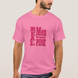 T-shirt real do rosa do desgaste de homens - texto